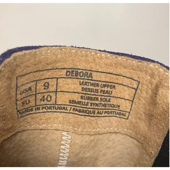 NWT ANTONIO DE FARIA BOOTS 9 SUEDE LEATHER BLUE DEBORA ANKLE BOOTIES BLACK HEEL - Picture 5 of 13